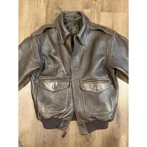Cockpit USA Type A-2 Leather Bomber Jacket Brown Aviator's Flight Kit No 30-1415
